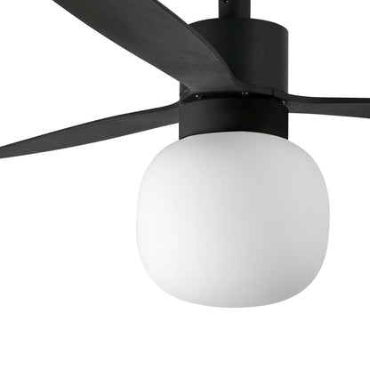 Amelia svart takfläkt med belysning 1320mm