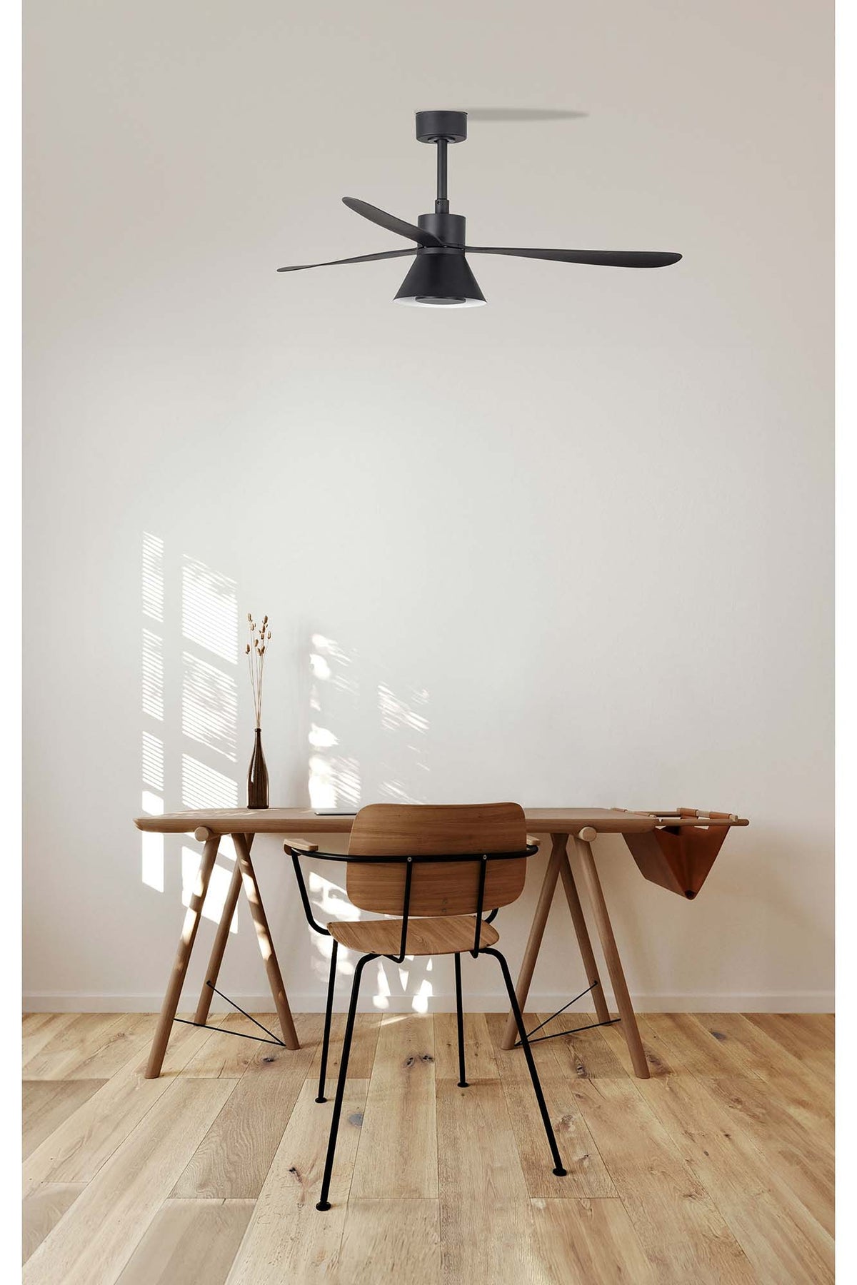 Ventilateur de plafond sans éclairage AMELIA Ø1320MM NOIR 3 PALES NOIRES