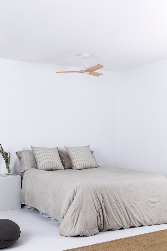 HEYWOOD S Ventilador de techo blanco/pino TUYA
