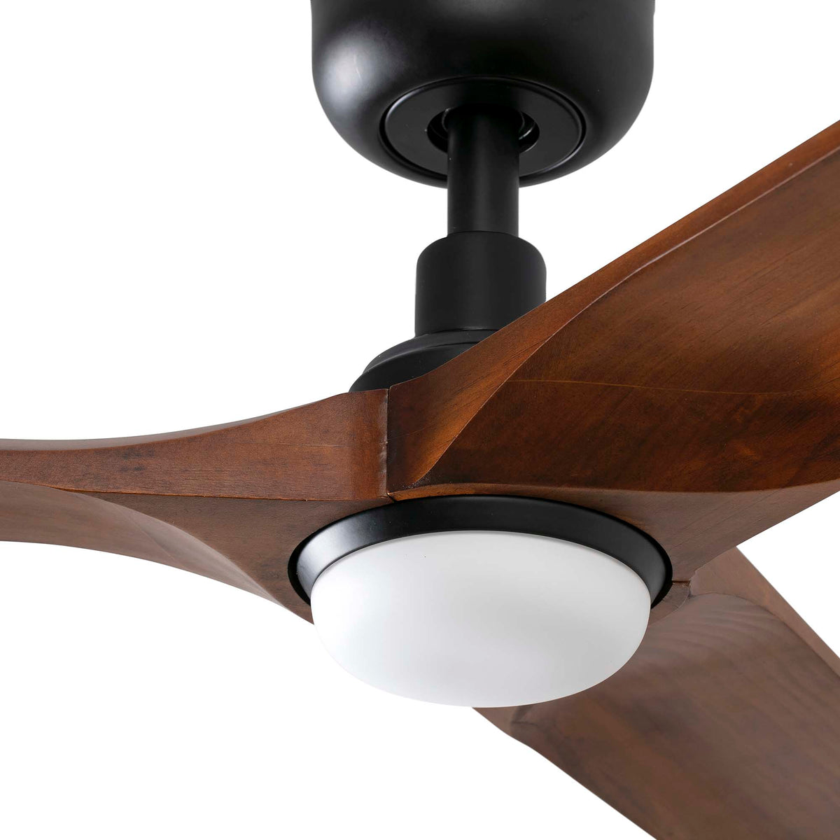 Ceiling fan with light HEYWOOD L Ø1320 BLACK 3P WALNUT OSC LED 10W CCT