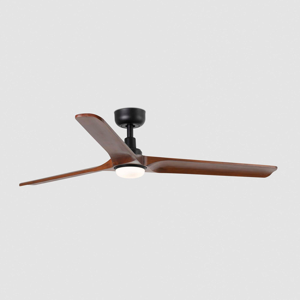 Ceiling fan with light HEYWOOD L Ø1320 BLACK 3P WALNUT OSC LED 10W CCT