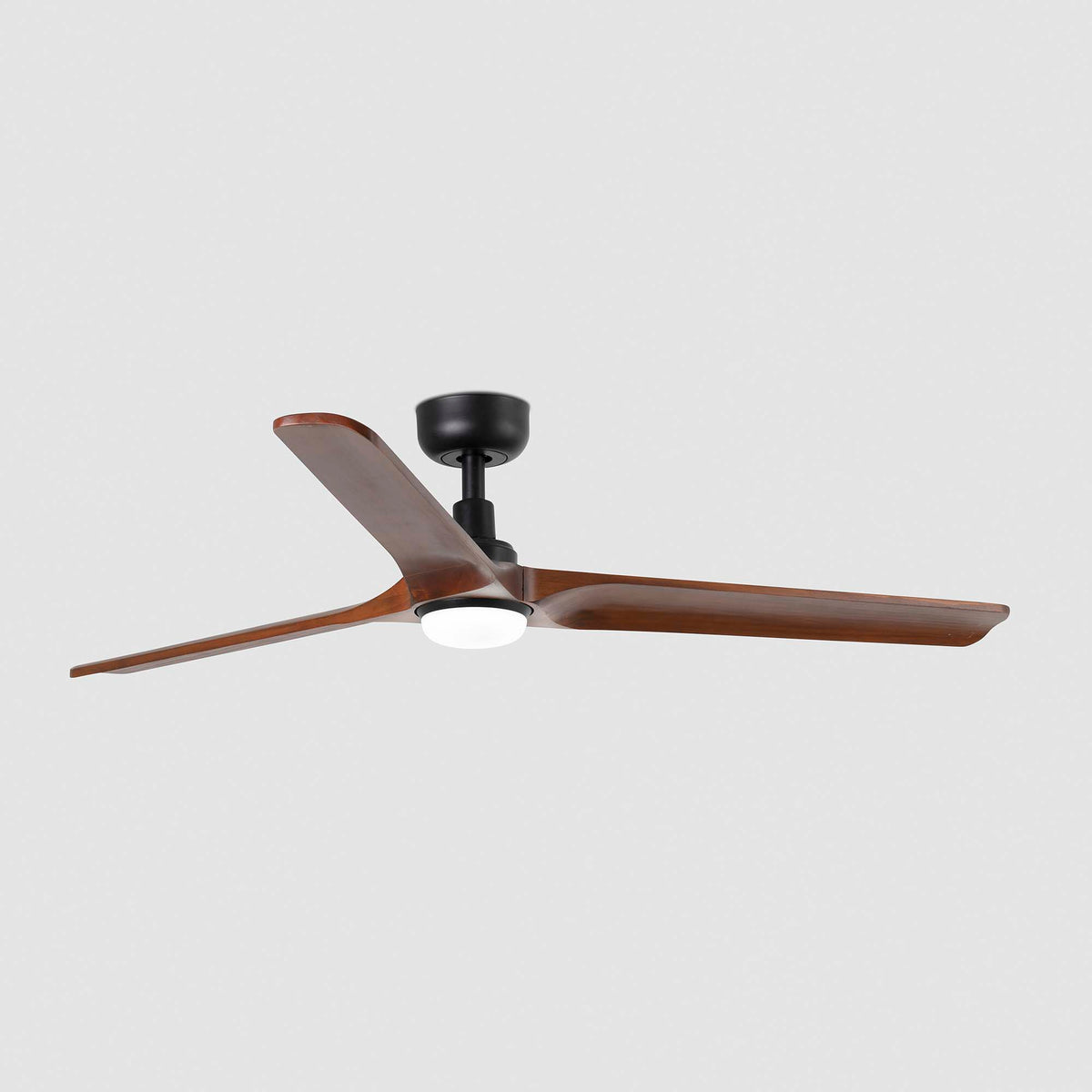 Ceiling fan with light HEYWOOD L Ø1320 BLACK 3P WALNUT OSC LED 10W CCT