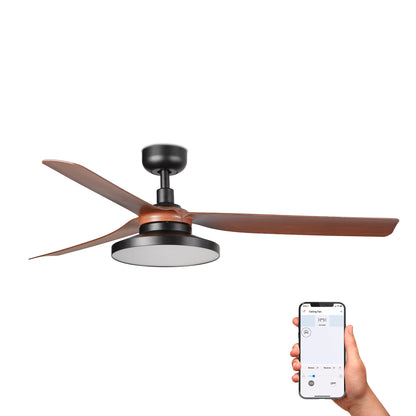 PUNT TAK M Black/walnut fan 2700K TUYA