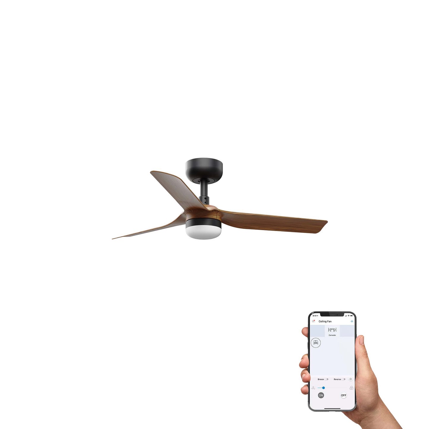 MINI PUNT S Black/walnut fan 10W TUYA SWT 0-10V