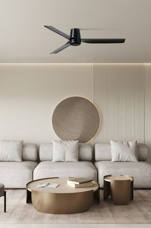 Ceiling fan without light PUNT TUB M Ø1300MM BLACK 3 BLACK BLADES