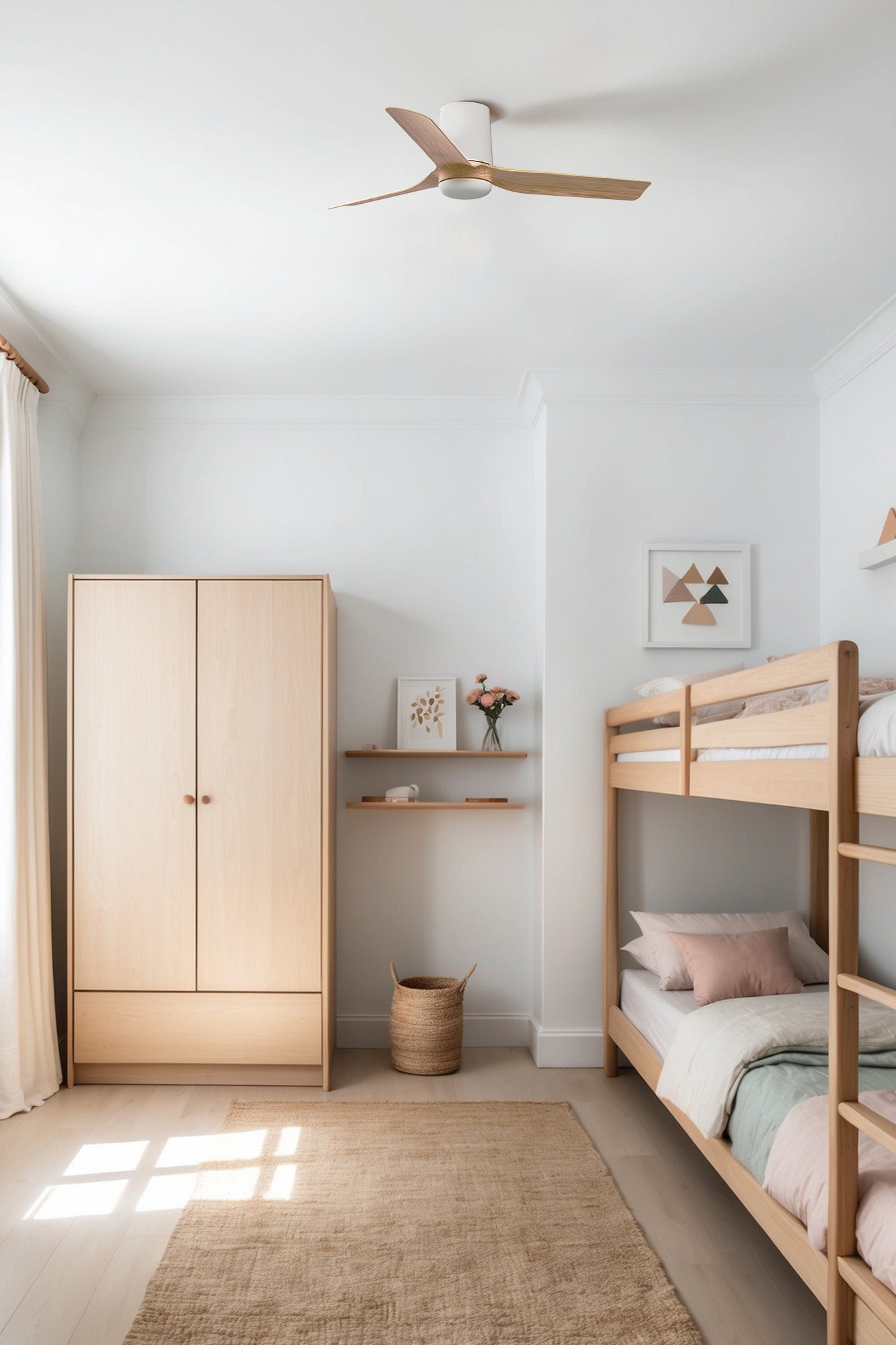 MINI PUNT TUB S valge/hele puitlaudis ventilaator