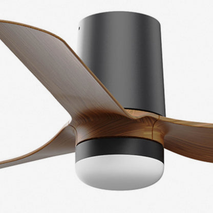 Ventilatore da soffitto con luce MINI PUNT TUB S Ø900MM NERO 3 PALE NOCE 10W CCT