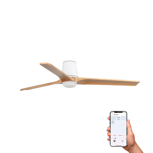 HEYWOOD TUB LED L White/pine fan 10W SWT TUYA