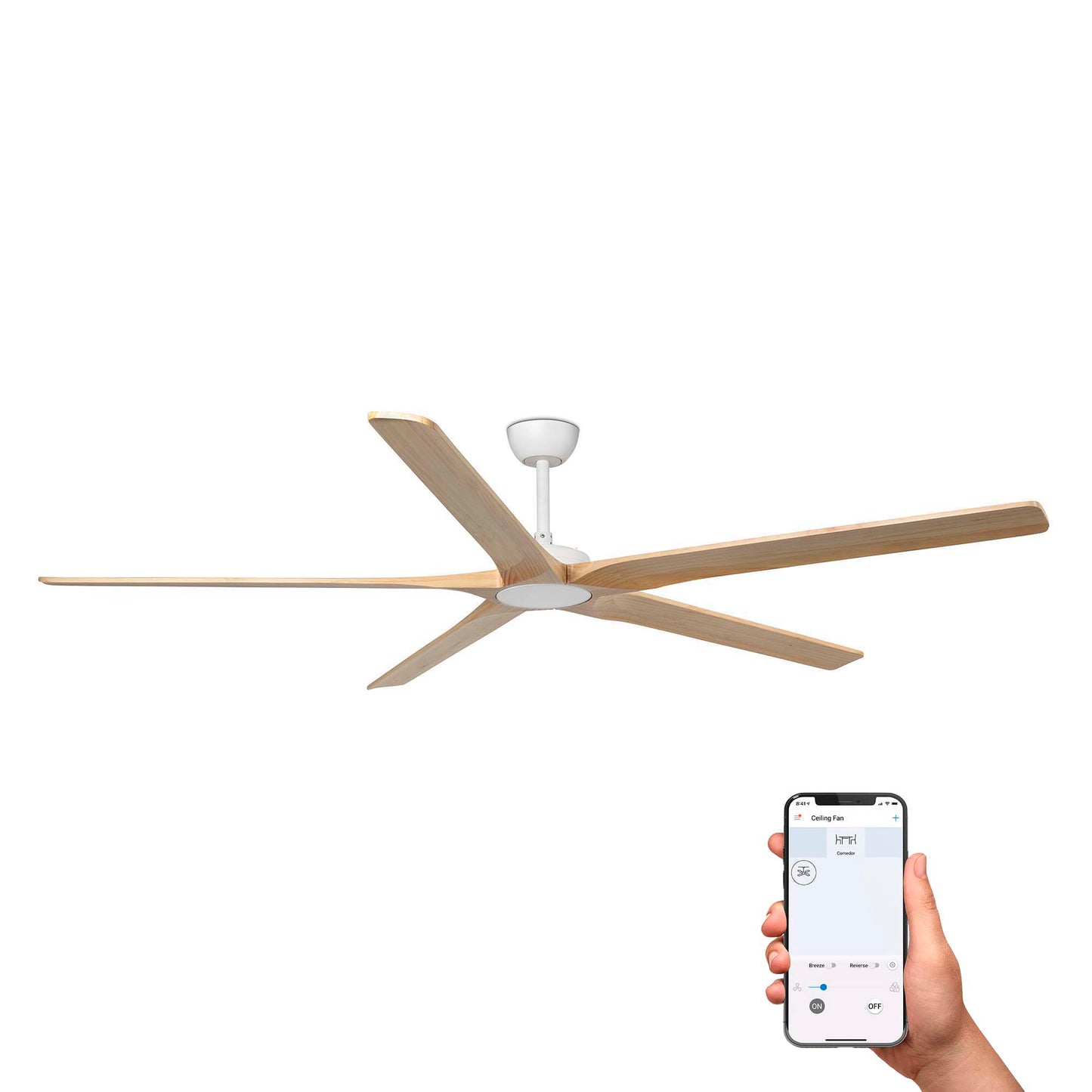 BIGWOOD XL valge/mänd ventilaator TUYA
