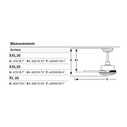 ROTTERDAM 25 XXL LED valge ventilaator 3000K