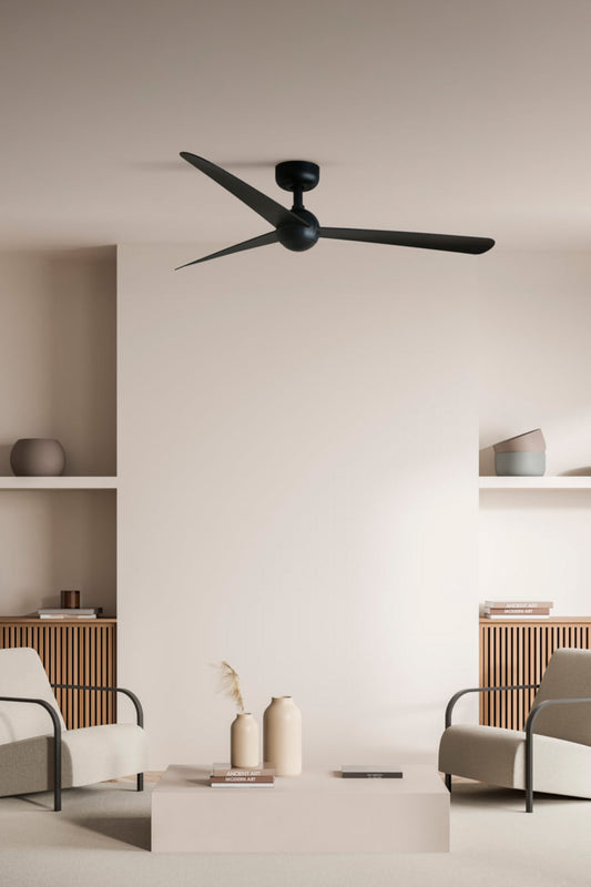 Ceiling fan without light SPHERA M Ø1250mm BLACK 3 BLACK BLADES