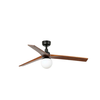 KLIM M Black/walnut fan Wall Control white E27
