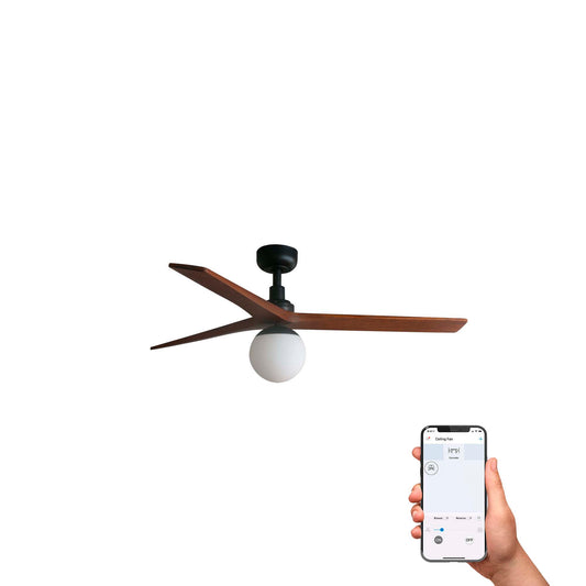 KLIM M Black/walnut fan E27 TUYA