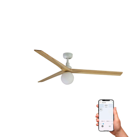 KLIM L White/Pine fan E27 TUYA