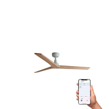 KLIM M valge/männipuidu ventilaator TUYA