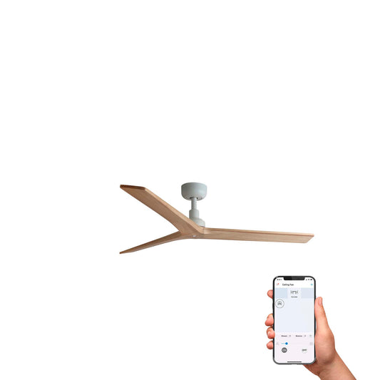 KLIM M valge/männipuidu ventilaator TUYA