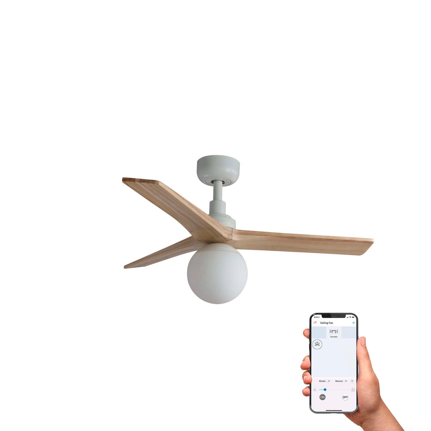 KLIM S valge/männi ventilaator E27 TUYA