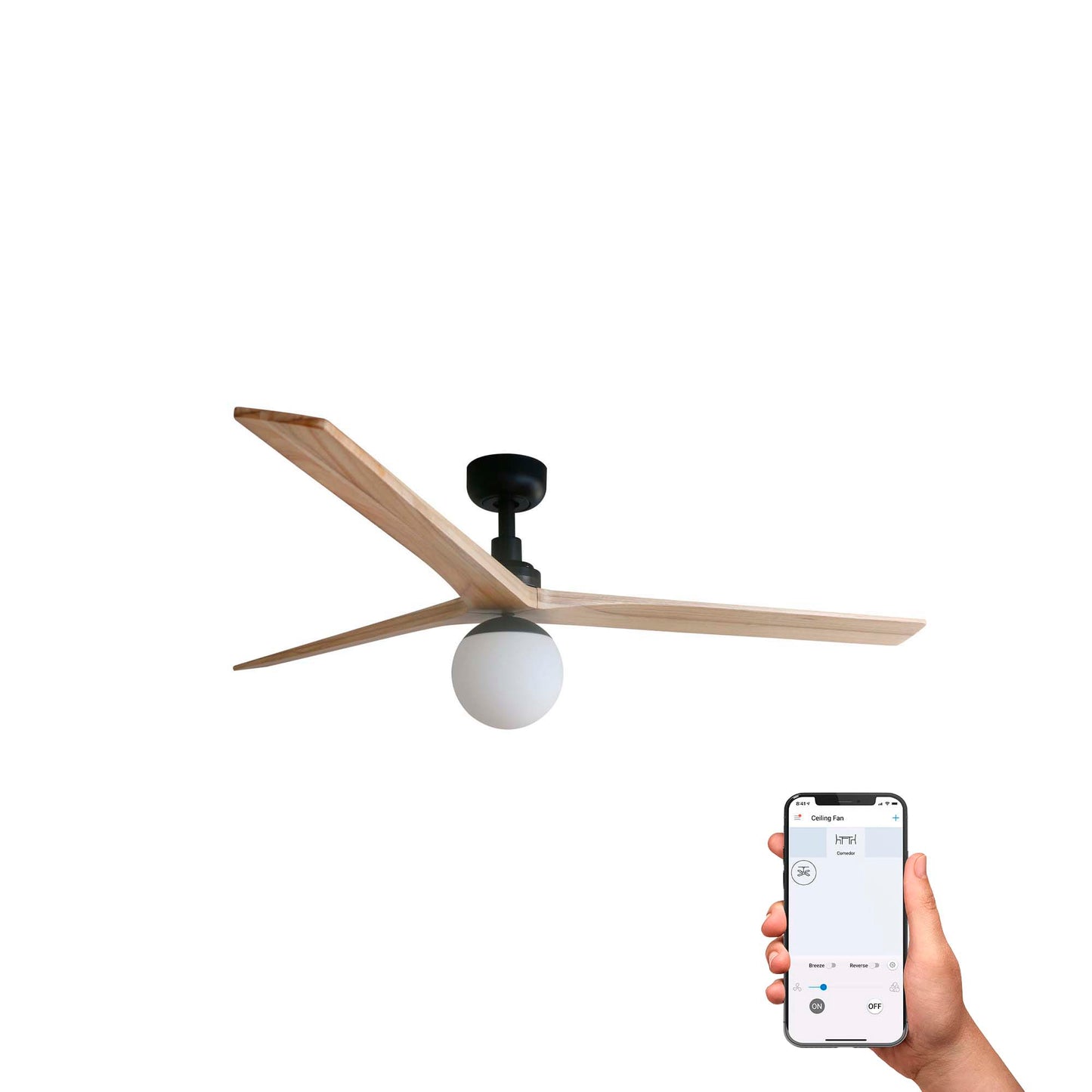 KLIM L Black/pine fan E27 TUYA