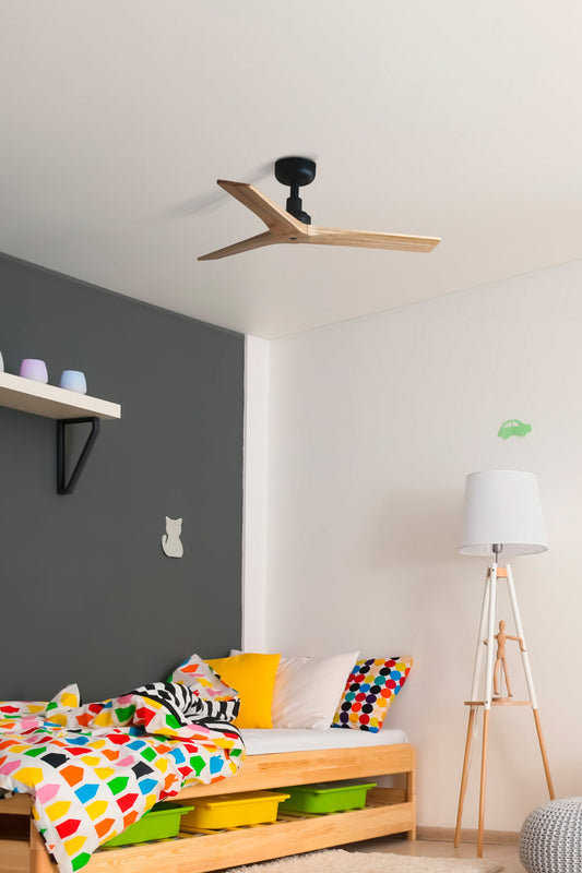 Ventilador de techo KLIM S negro/pino TUYA
