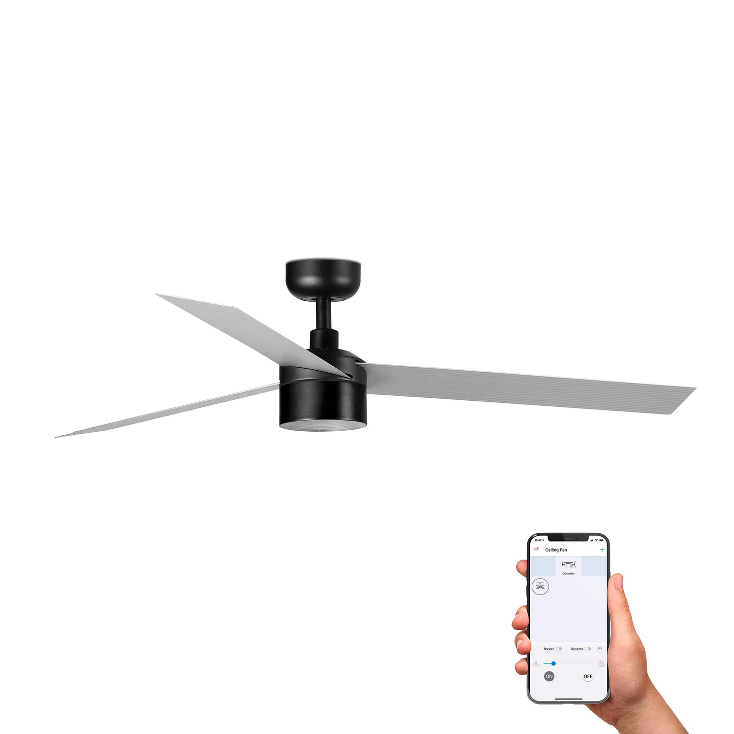 CRUISER TEK L Black/Aluminium fan 2700K TUYA