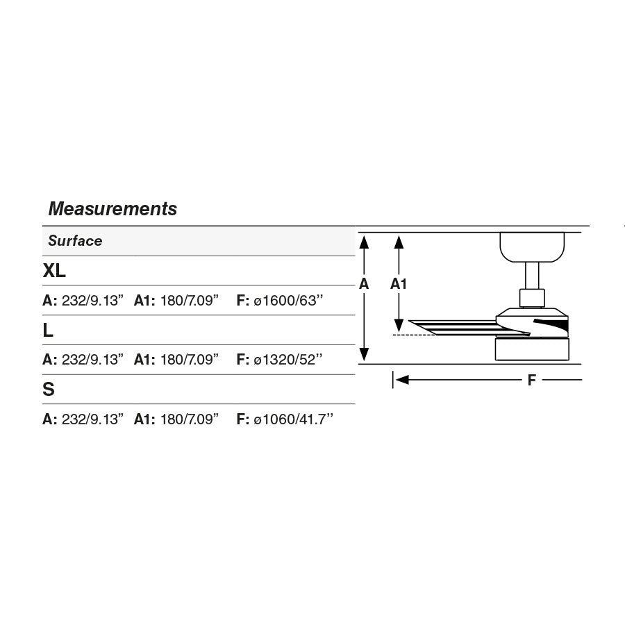 CRUISER XL LED must/alumiinium ventilaator