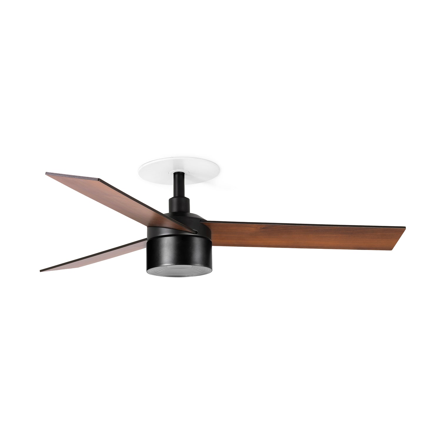 RUDDER TEK 3 RECESSED S Black/walnut fan 4000K Wall Control white