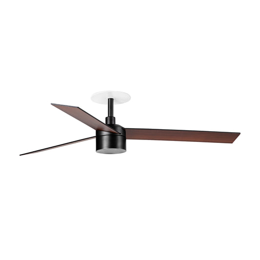 RUDDER RECESSED TEK 3 L Black/walnut fan Wall Control black 4000K