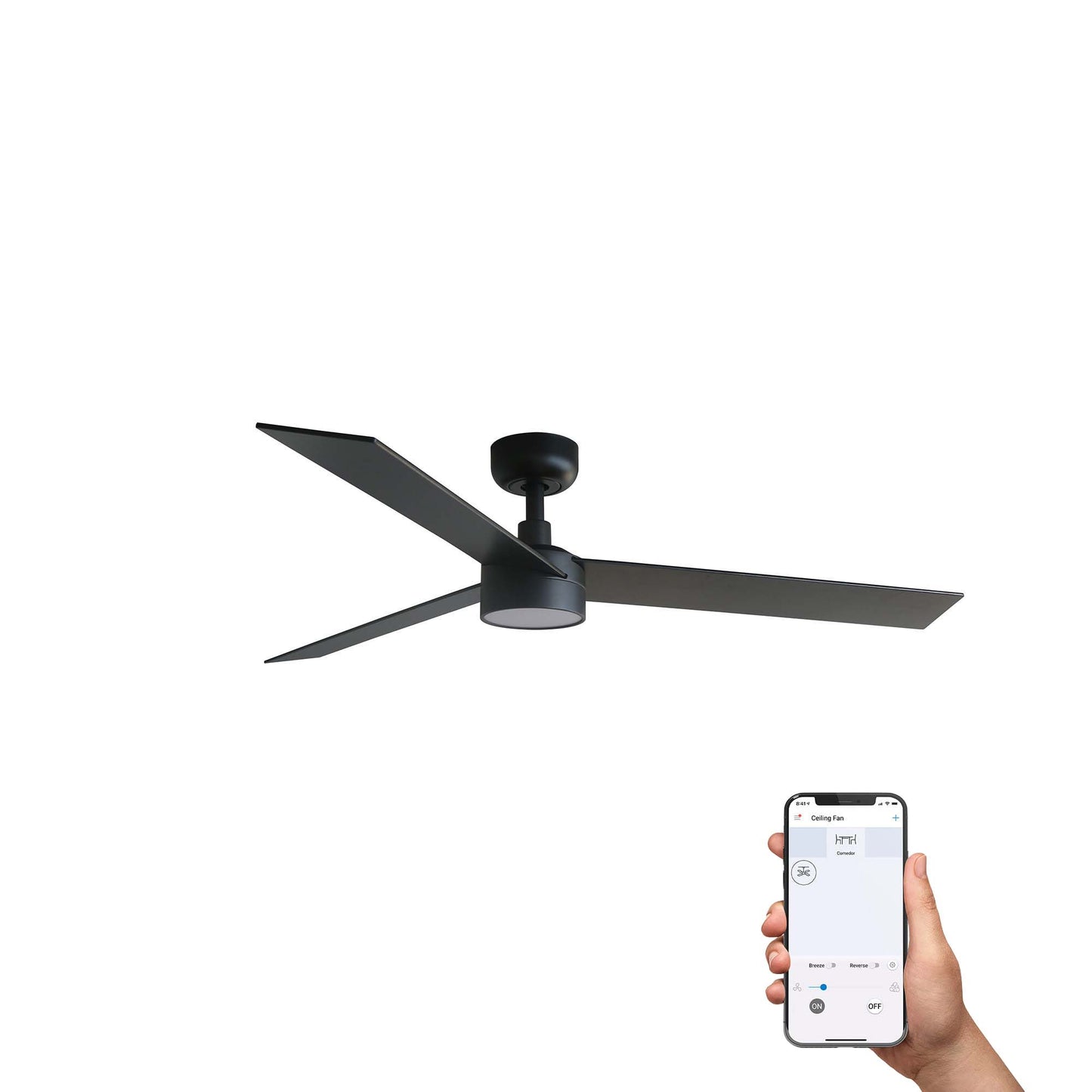RUDDER 3 L Black/walnut fan 20W SWT TUYA