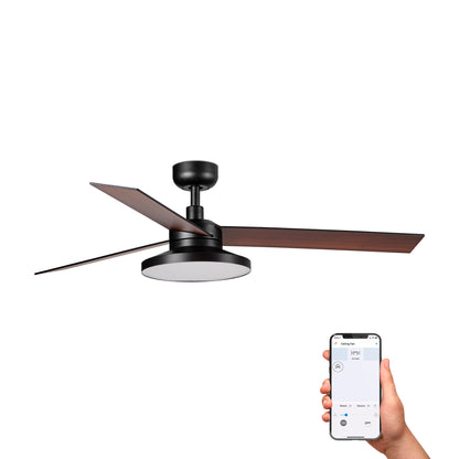RUDDER TAK 3 L Black/walnut fan 2700K TUYA