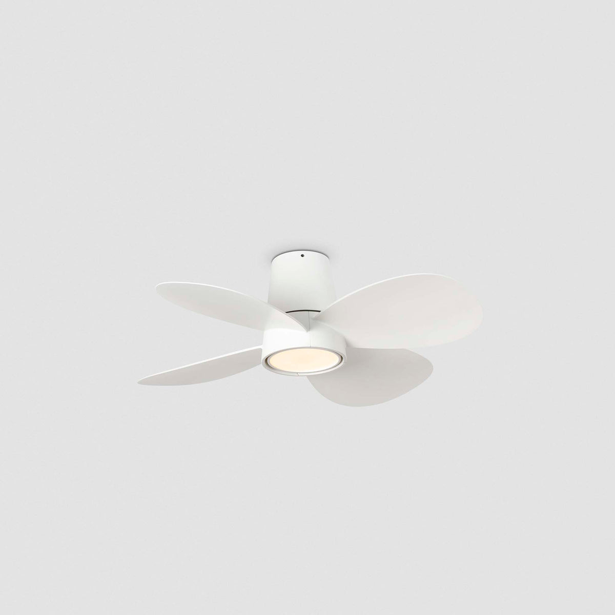 Deckenventilator mit Licht KLOVER S Ø800mm WEISS 4 FLÜGEL 18W LED CCT DIM