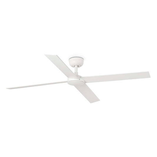 Ceiling fan without light RUDDER L 4 Ø1320MM WHITE 4 BLADES WHITE ASH