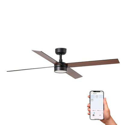 RUDDER 4 L Black/walnut fan 20W SWT TUYA