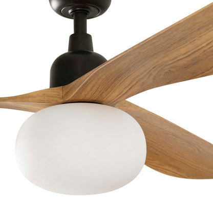 OUTWOOD L Ceiling fan de ceiling brown/oak IP44 E27 TUYA