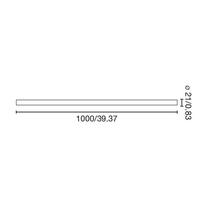 Lisavarustus matt nikkel pikendusvarras 1000mm Ø21 LANTAU LED-ile