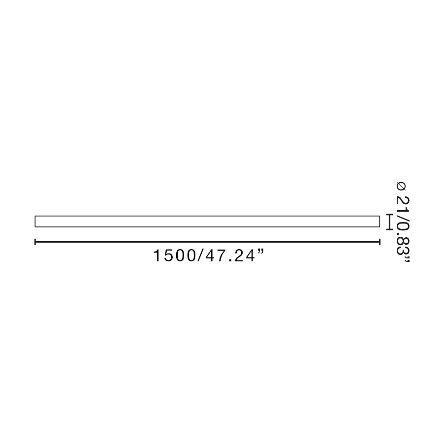 Accessory downrod 1500mm Ø21 black for GOTLAND