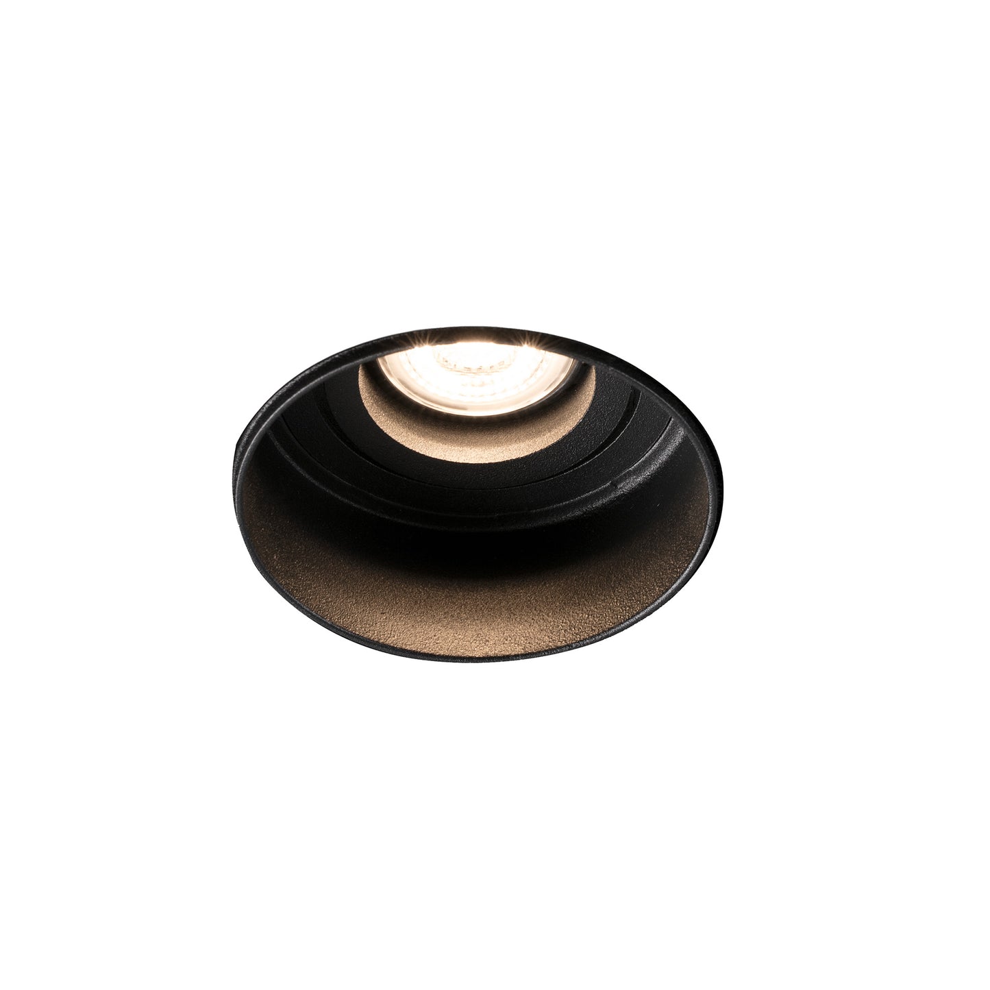 HYDE R Black orientable round recessed lamp without frame
