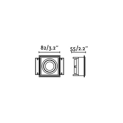 HYDE SQ White orientable square recessed lamp without frame