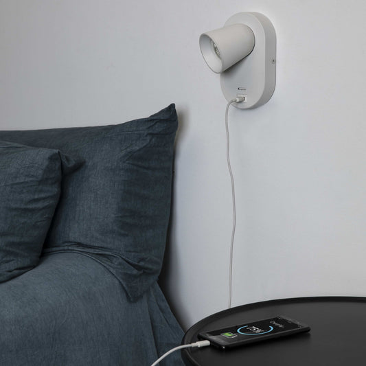 Wall light CORB LAMP WHITE GU10 + USB