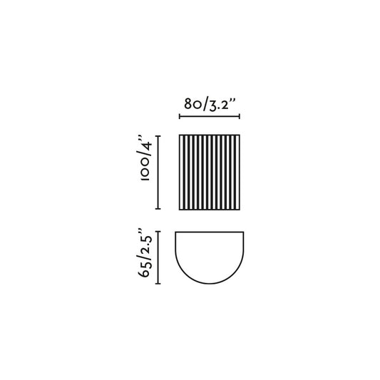 Aplique de pared SOLE WALL LIGHT ROUND TERRACOTTA ESTRIADO 1xGU10