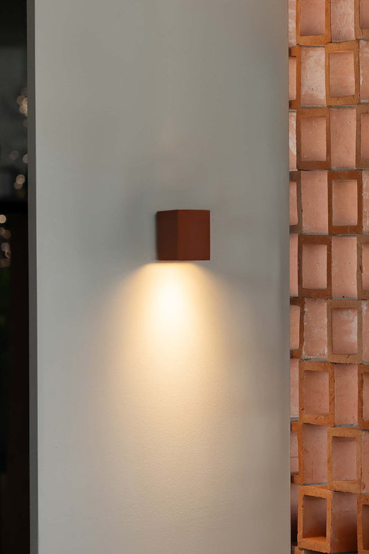 Aplique de pared LUNE SQUARE WALL LIGHT PLAIN TERRACOTTA 1xGU10