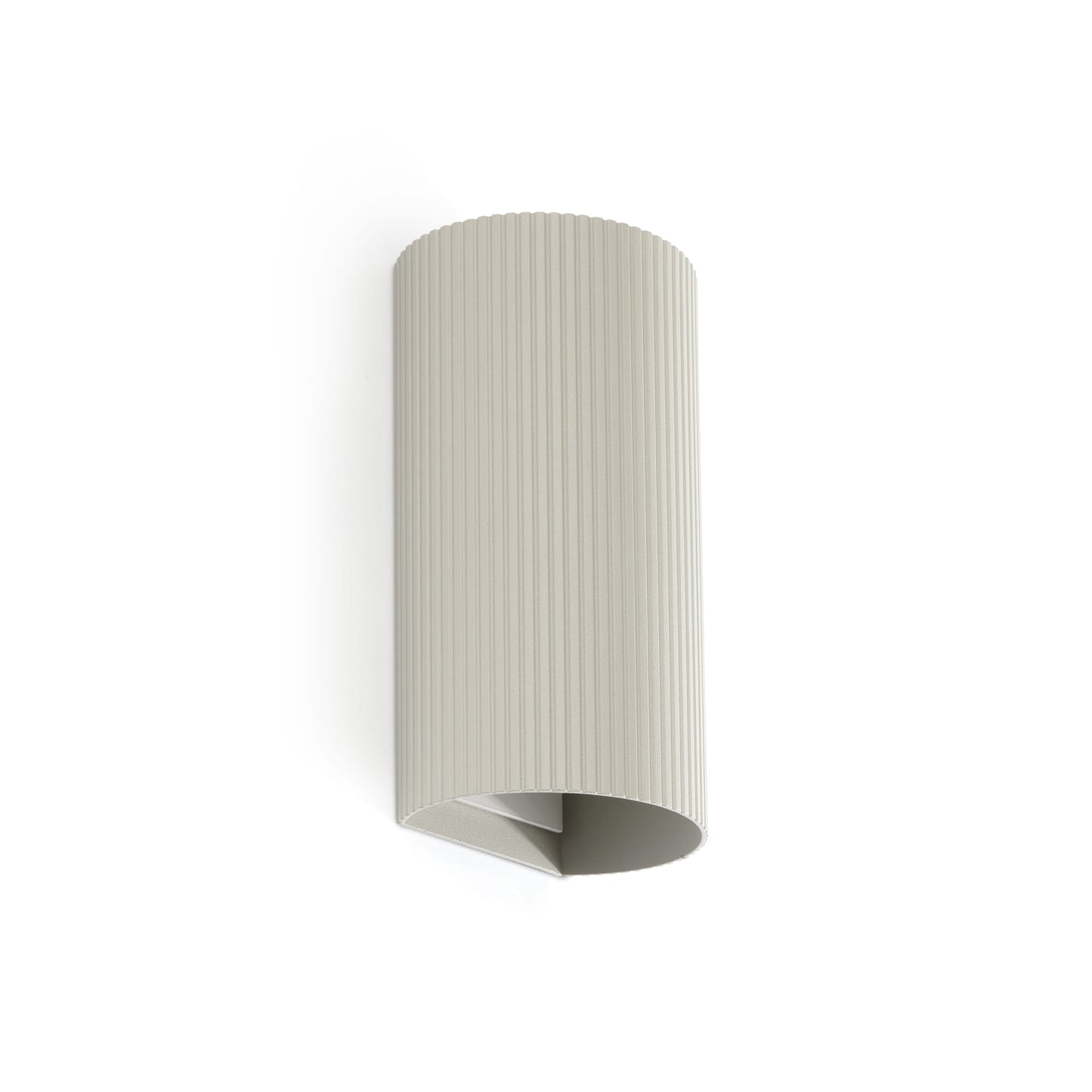 SOLE 2L Grey round wall lamp fluted