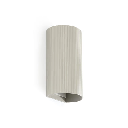 SOLE 2L Grey round wall lamp fluted