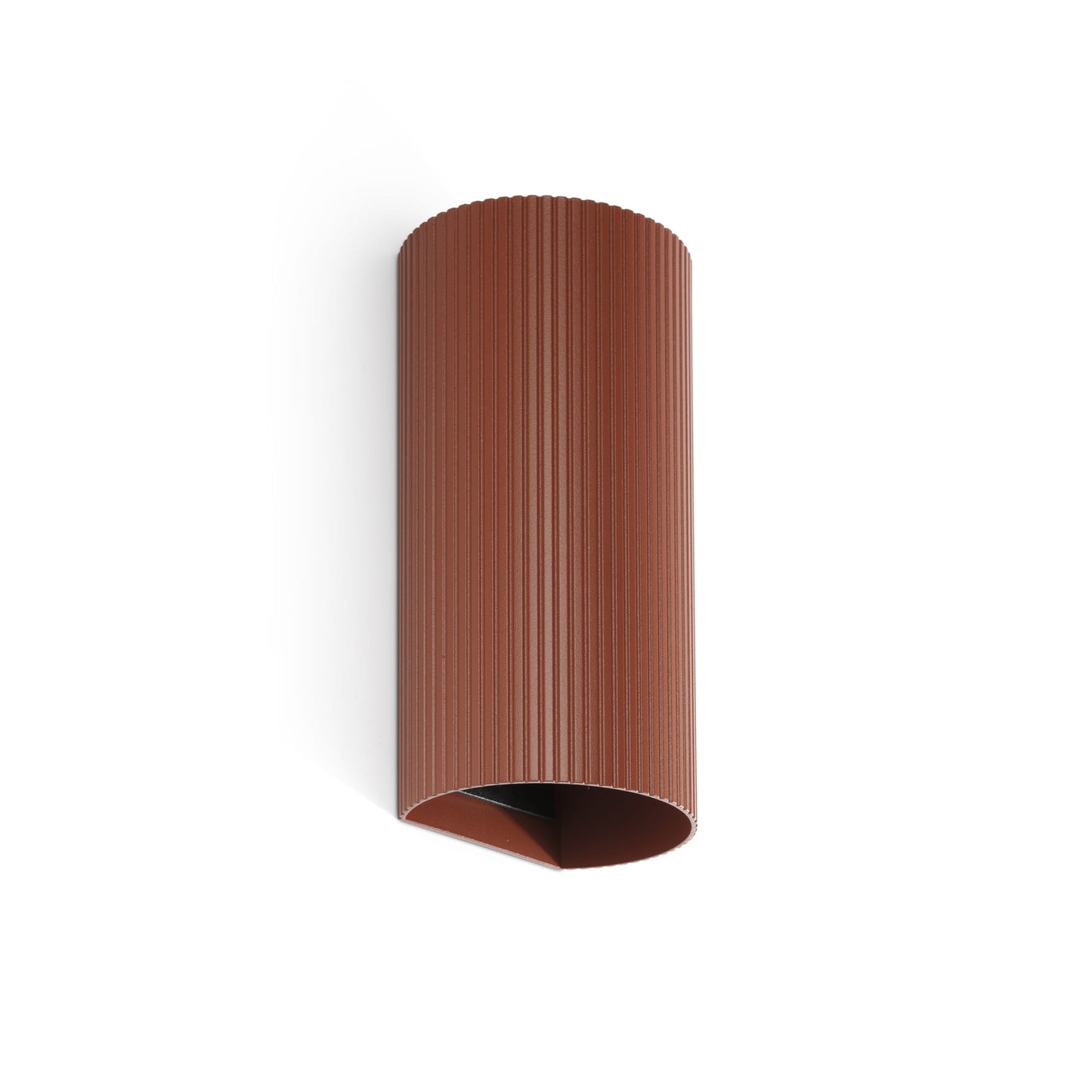 SOLE 2L Terracotta round wall lamp fluted