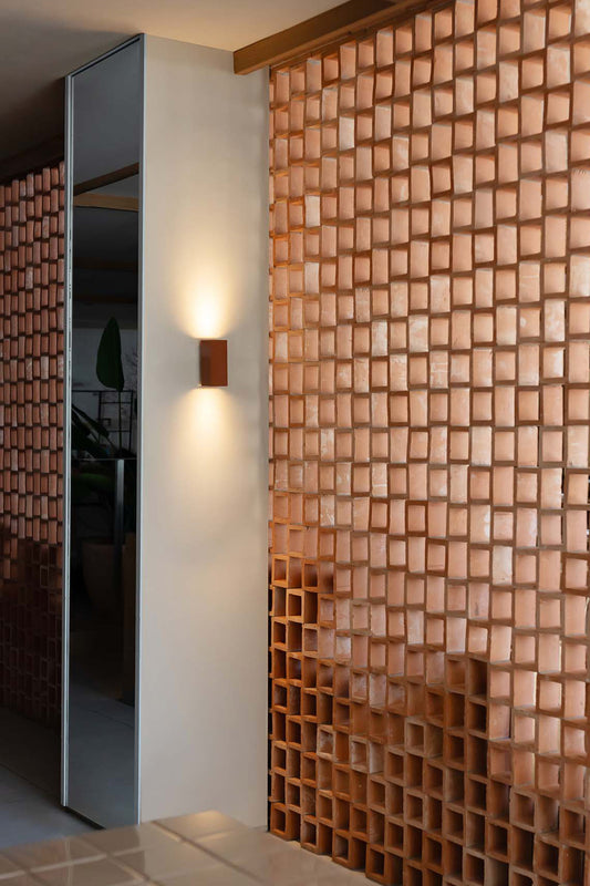 Aplique LUNE SQUARE WALL LIGHT PLAIN TERRACOTTA 2xGU10