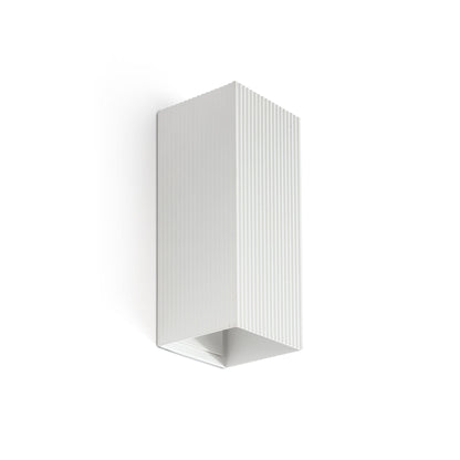LUNE 2L White square wall lamp fluted