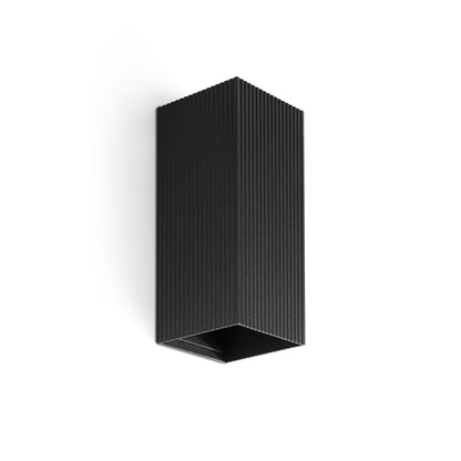 LUNE 2L Black square wall lamp fluted