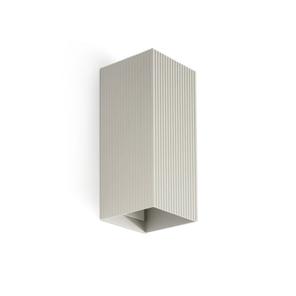 LUNE 2L Grey square wall lamp fluted
