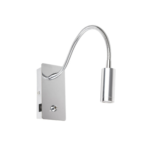 JULIET USB C Chrome wall lamp reader