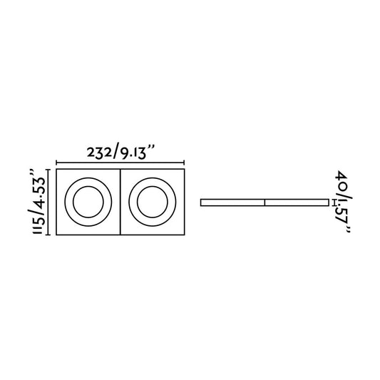 Recessed lamp ARGON-2 RECESSED SQUARE ORIENT WHITE 2xGU10/MR16