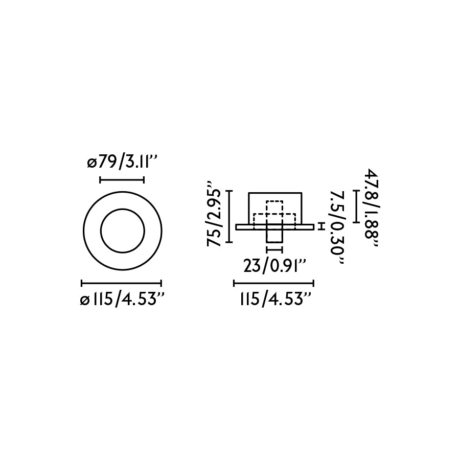 CLICK White recessed lamp